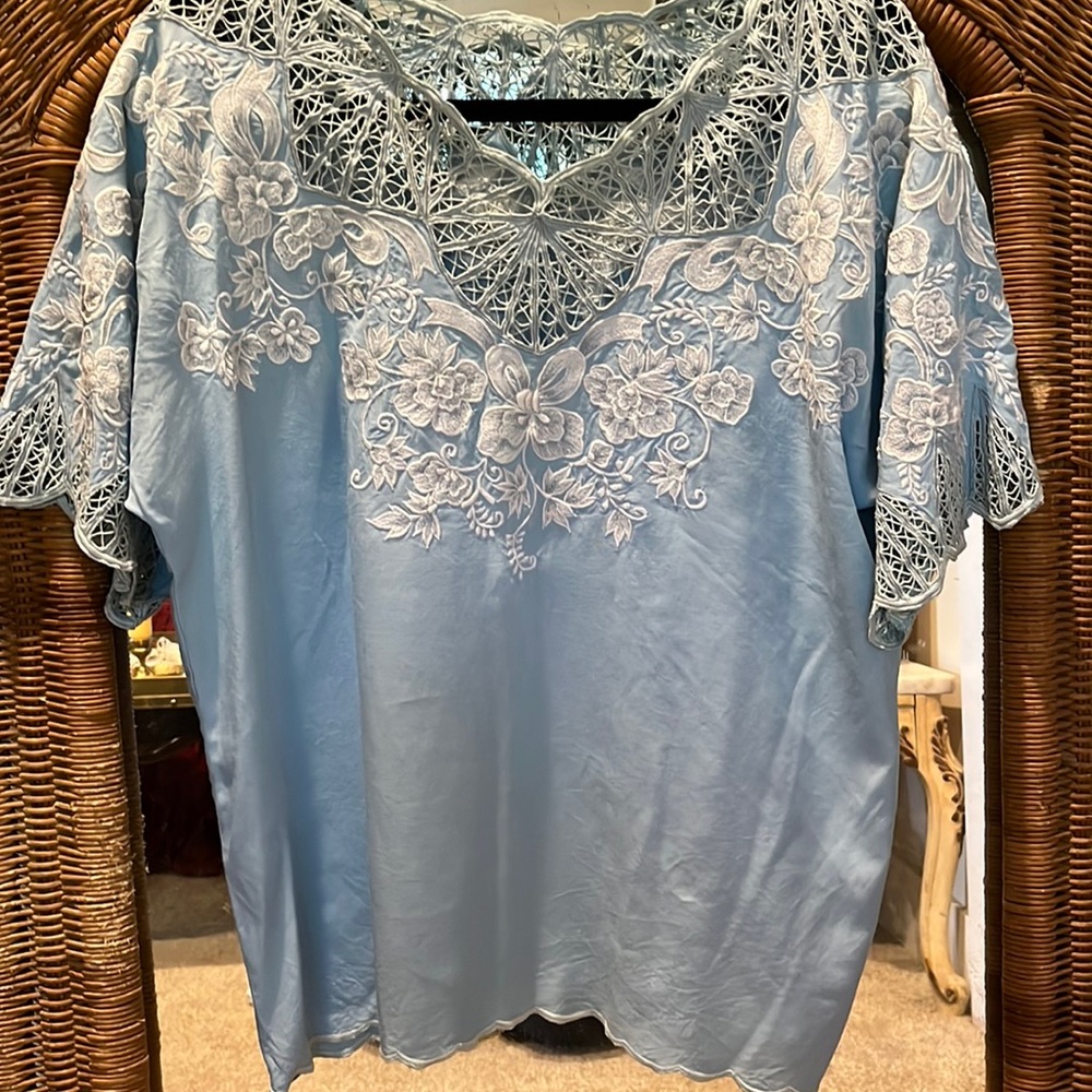 Embroidered Emerald Bali top.